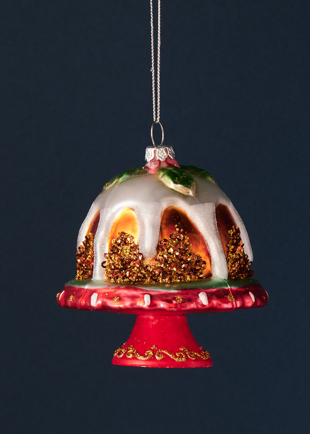 Glass Christmas Pudding Decoration