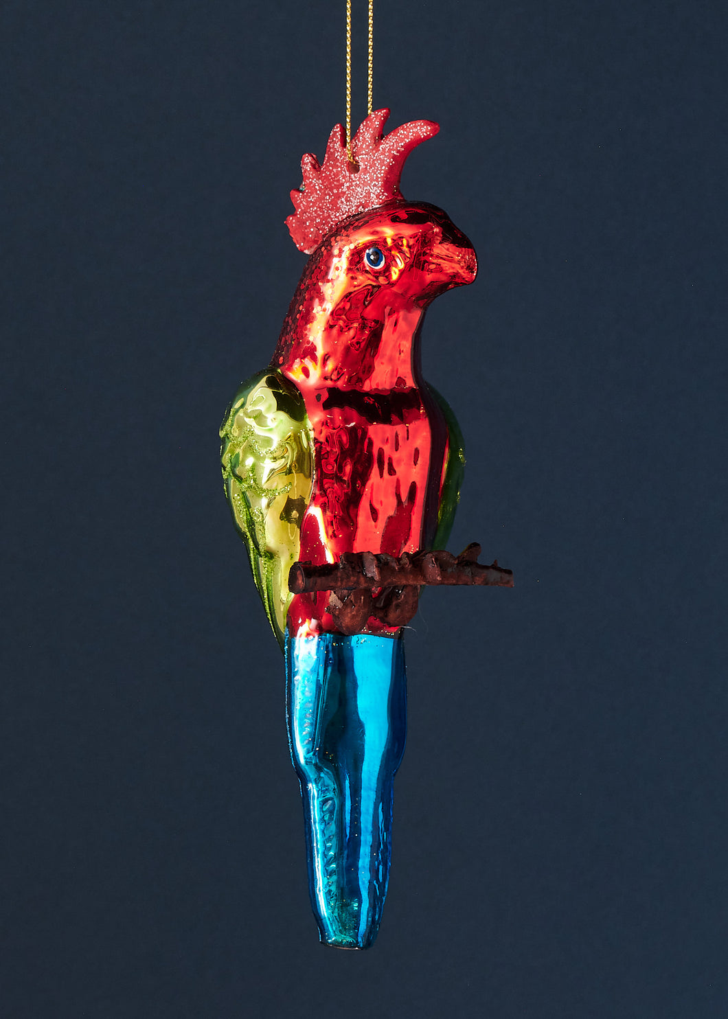 Glass Parrot Red & Green