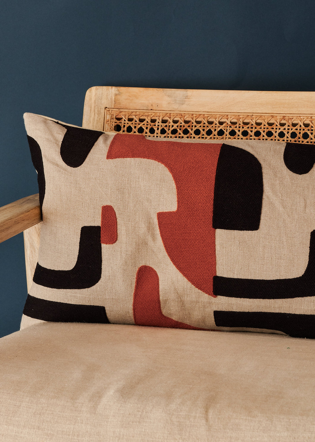 Cushion Burbano Tangerine & Black