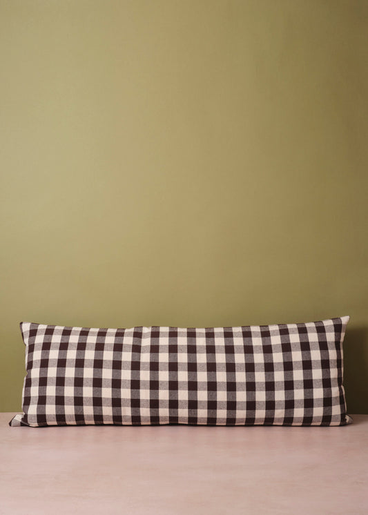 Khaki & Chestnut Check Cushion