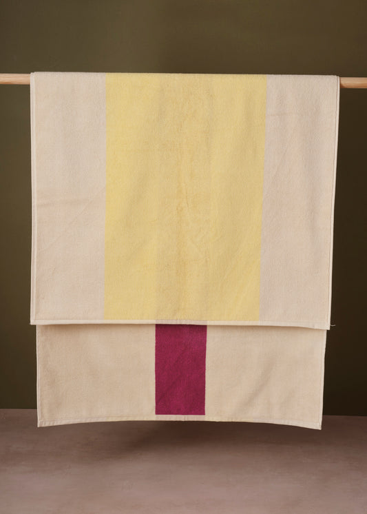 Bath Towel Yellow & Fuchsia