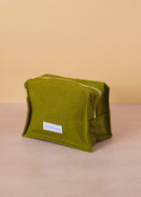 Load image into Gallery viewer, Cotton Cube Toiletry Bag Moss Green
