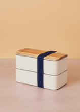 Load image into Gallery viewer, Bento Lunch Box &amp; Bag White/Blue
