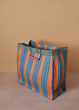 Load image into Gallery viewer, Recycled Square Orange &amp; Blue Bag
