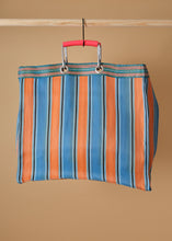 Load image into Gallery viewer, Recycled Square Orange &amp; Blue Bag
