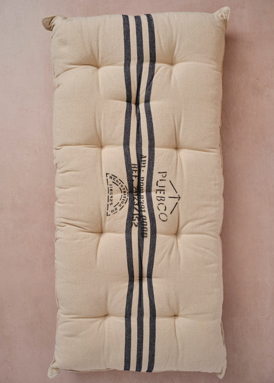Navy Stripe Seat Cushion Long