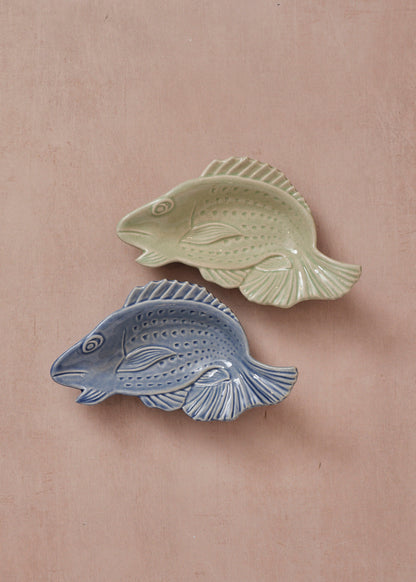 Pescado Fish Plate Blue