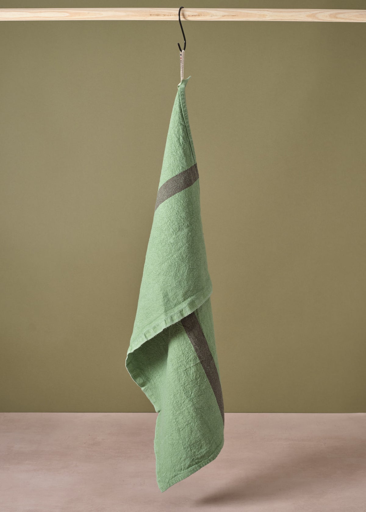 Tea Towel Doudou Stripe Prairie Green