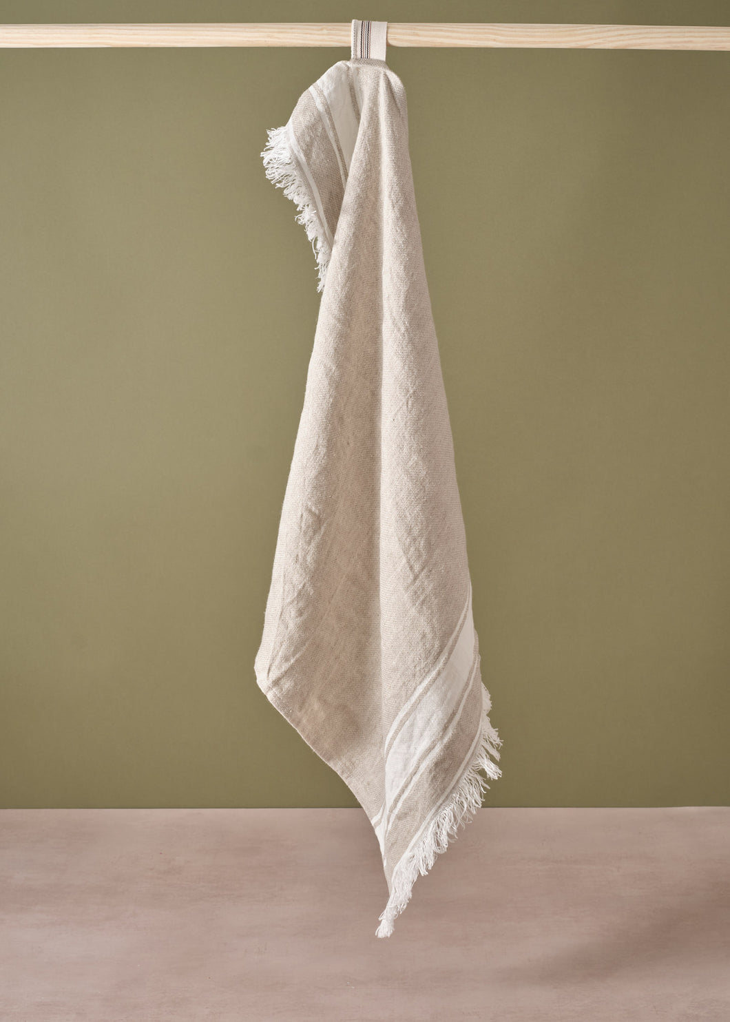 Flax Stripe Linen Guest Towel