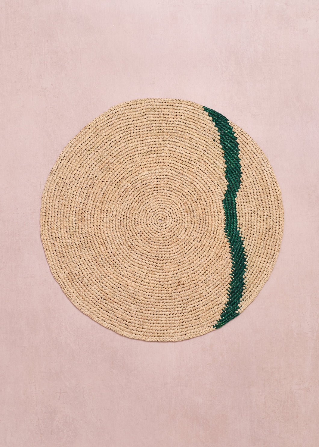 Raffia Placemat Round Green
