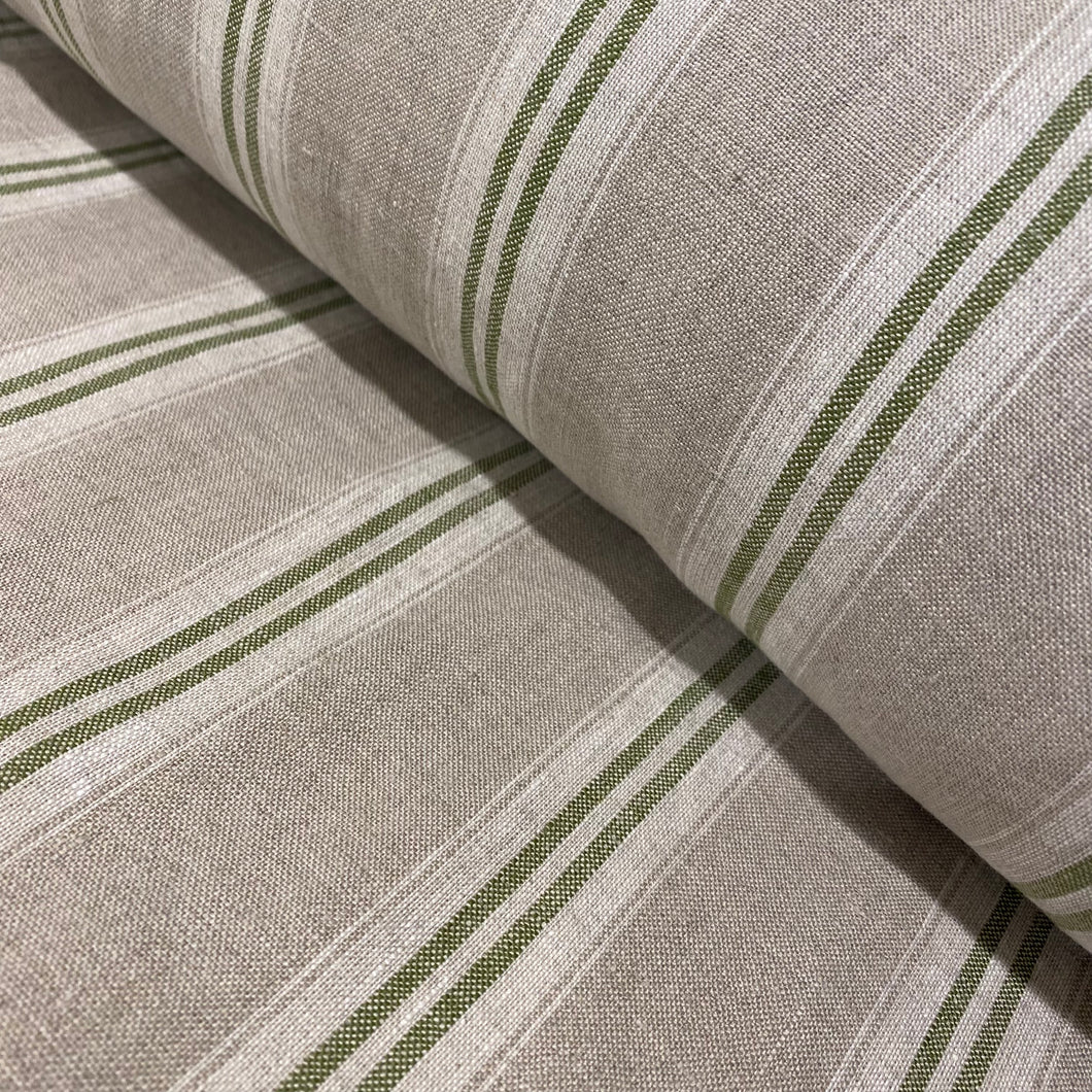 Linen Celtic Stripe Green