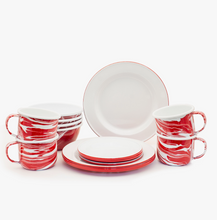 Load image into Gallery viewer, Red Marbled Enamelware
