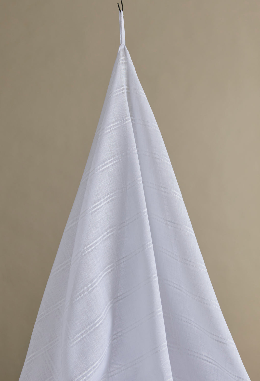 Striped Sheer Voile White-Double Width