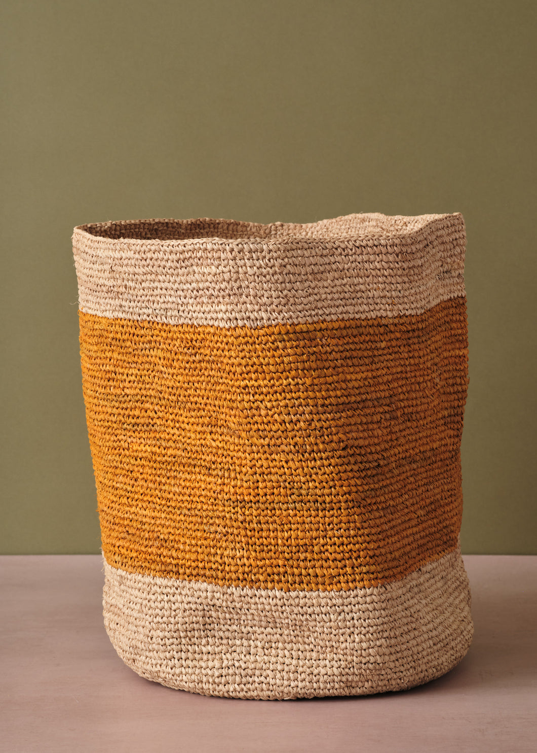 Large Block Basket Mustard