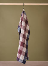 Load image into Gallery viewer, Tea Towel Carreaux Blue &amp; Brown
