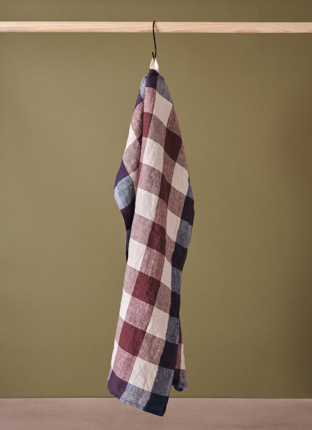 Tea Towel Carreaux Blue & Brown