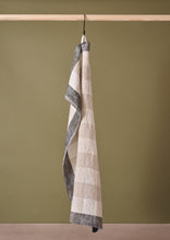 Load image into Gallery viewer, Tea Towel Carreaux Noir &amp; Flax

