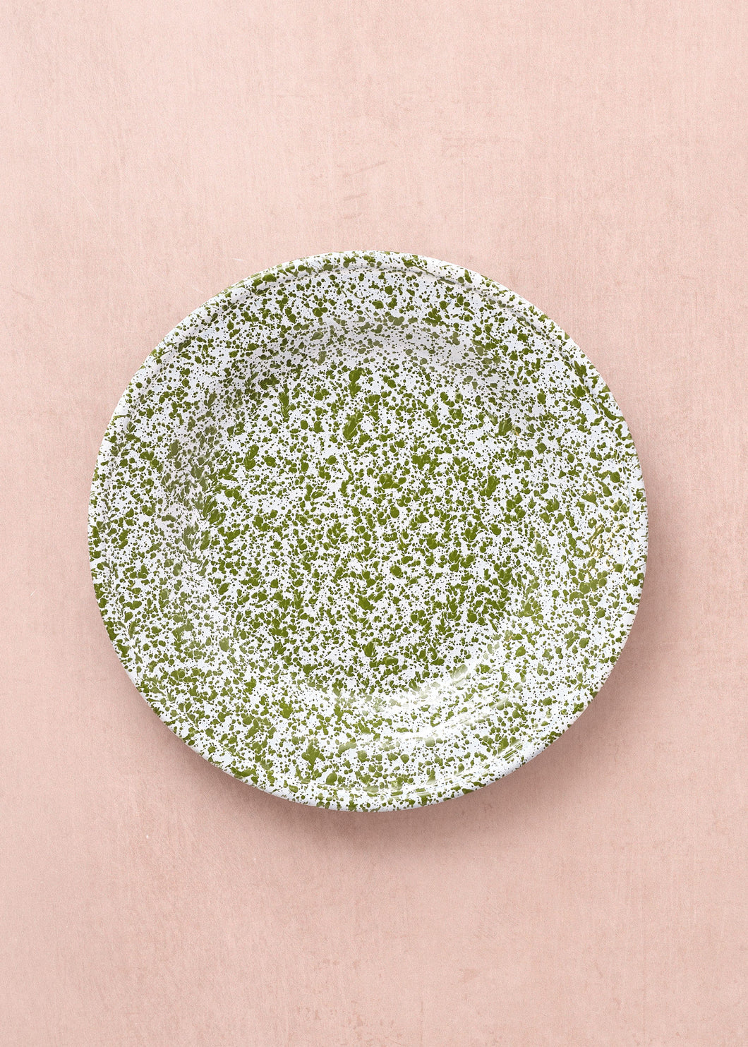 Enamel Side Plate Splatter Green