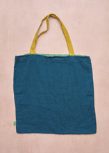 Load image into Gallery viewer, Linen Tote Manon Blue Pavone
