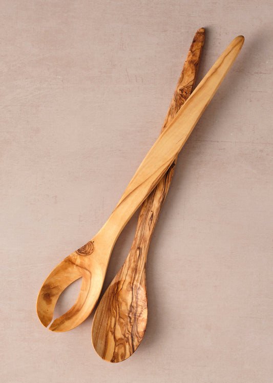Olive Wood Salad Servers