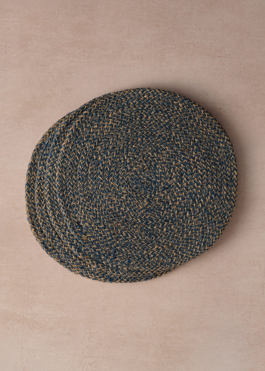 Set of 4 Jute Placemats Cornflower Blue