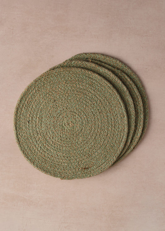 Set of 4 Jute Placemats Limpid Green