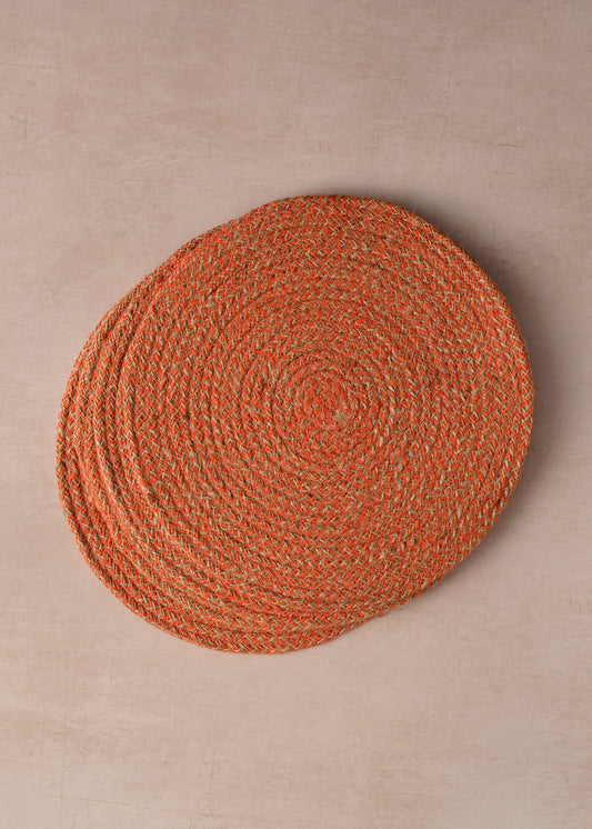 Set of 4 Jute Placemats Tangerine