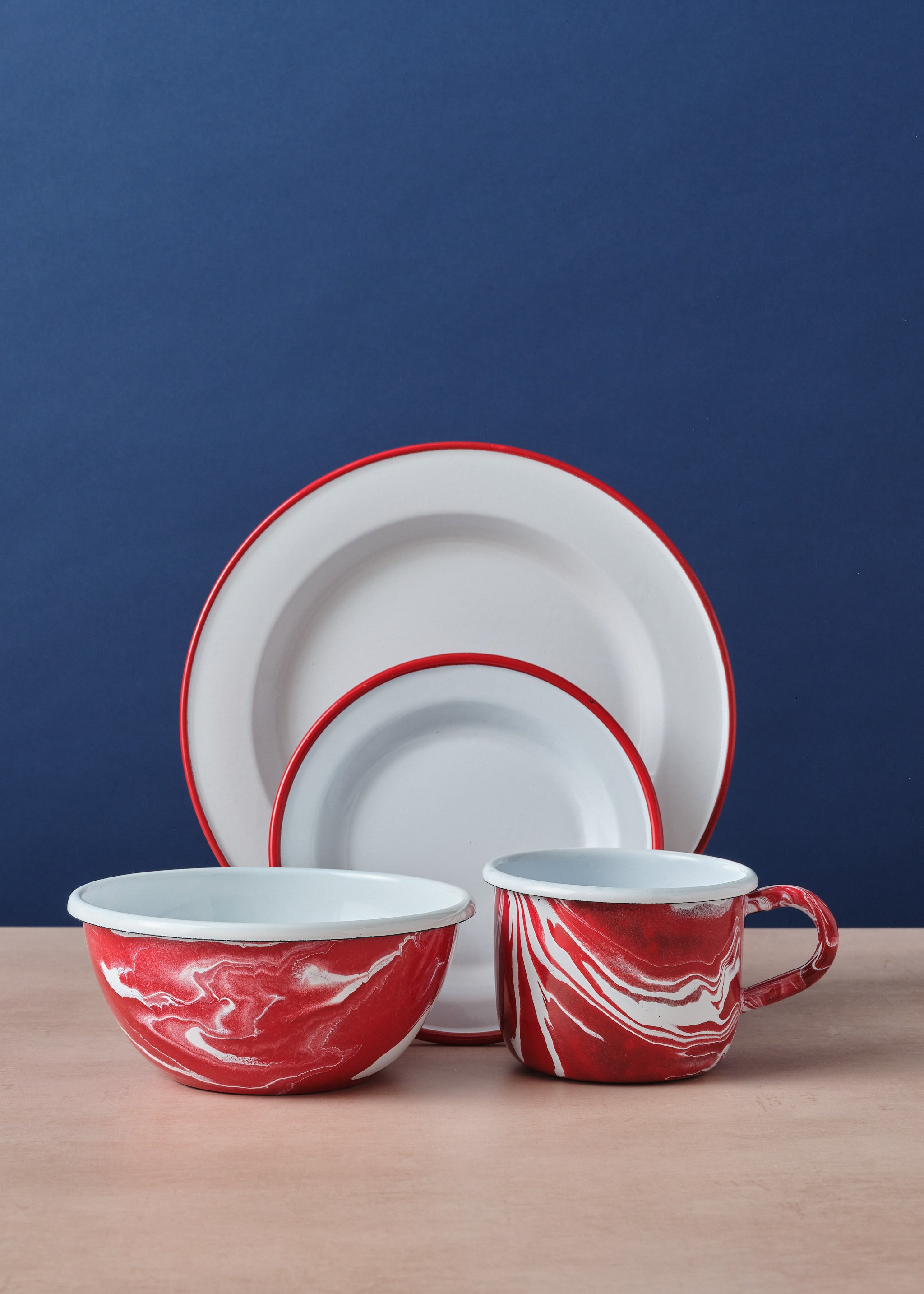 Red Marbled Enamelware – The Hackney Draper