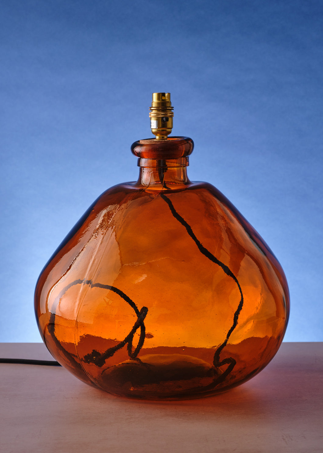 Amber Glass Lamp Large