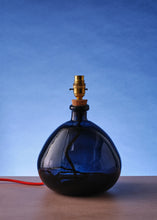 Load image into Gallery viewer, Petrol Blue Recycled Glass Lamp
