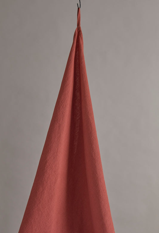 Rust Brown Washed Linen