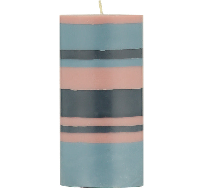 Candle Pillar Rose Indigo Pompadour 15cm