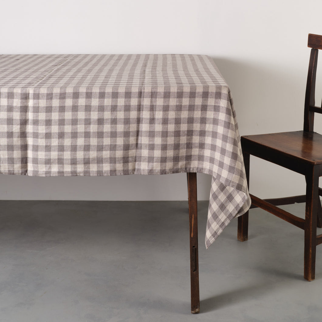 Tablecloth Gingham Grey 250x150