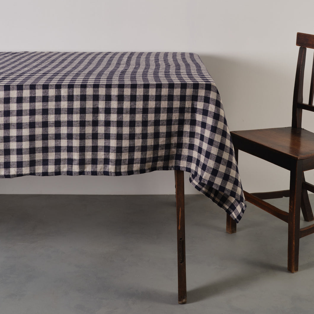 Tablecloth Gingham Indigo 250x150