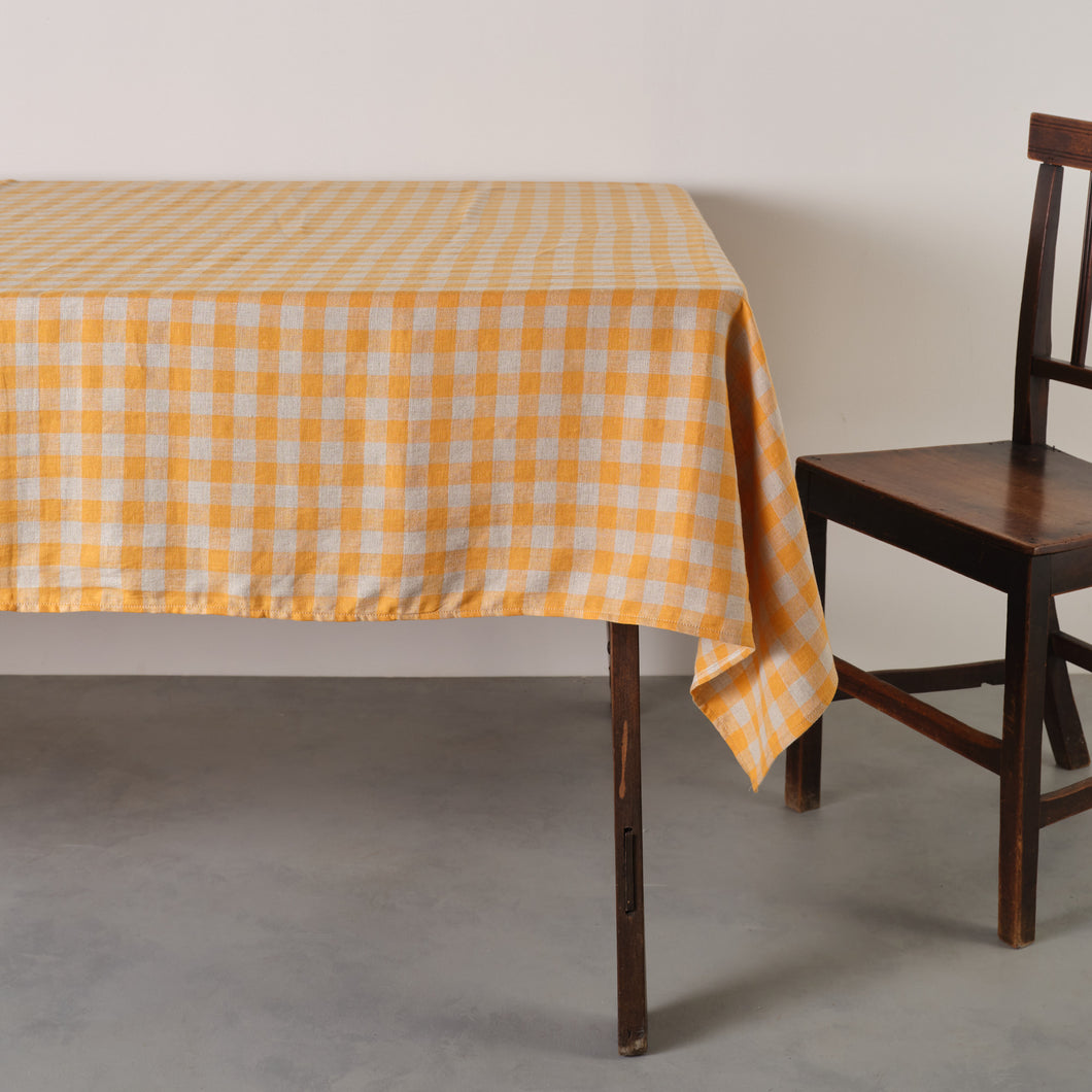 Tablecloth Gingham Yellow 250x150
