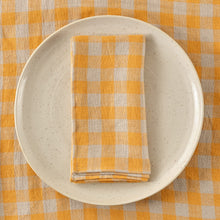 Load image into Gallery viewer, Napkin Set of 4 Gingham Yellow
