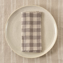 Load image into Gallery viewer, Napkin Set of 4 Gingham Grey
