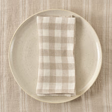 Load image into Gallery viewer, Napkin Set of 4 Gingham Natural
