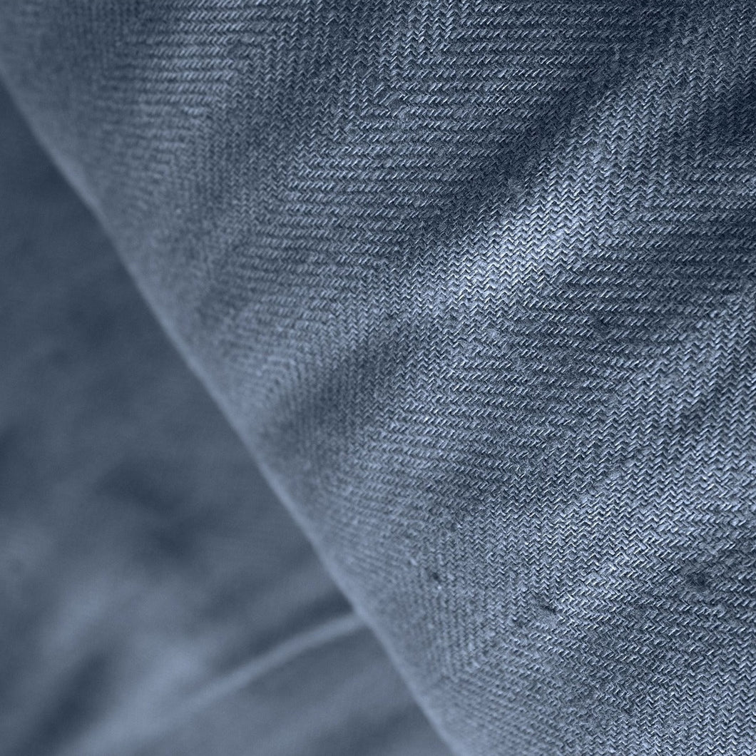 Dark Woad Herringbone Linen