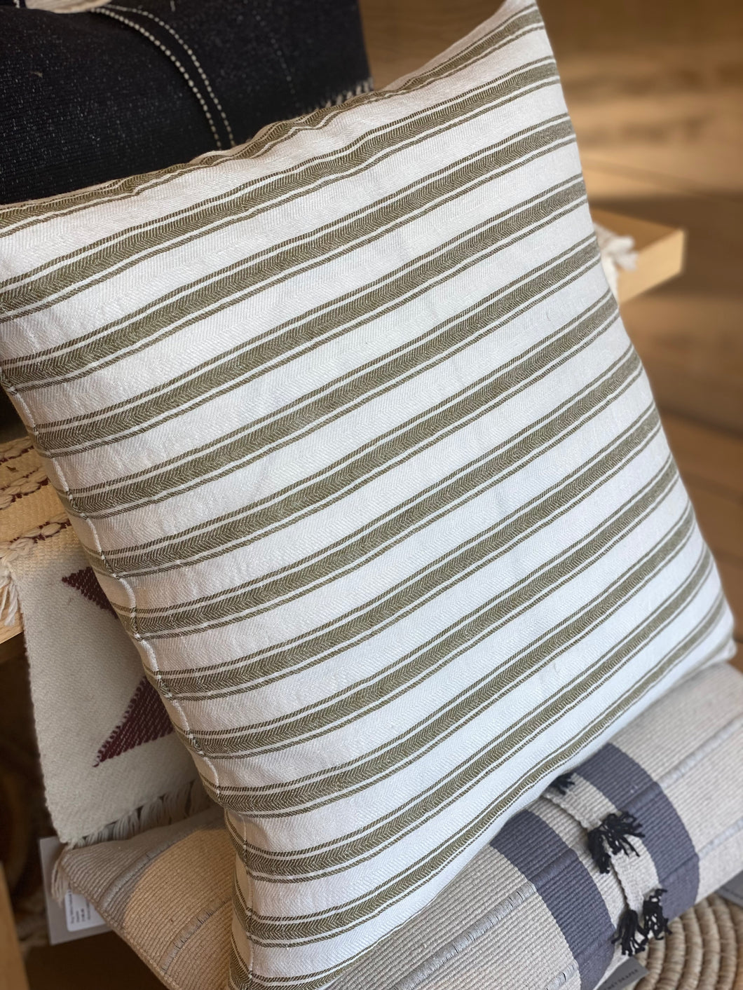 Cushion Chartreuse Stripe 50x50