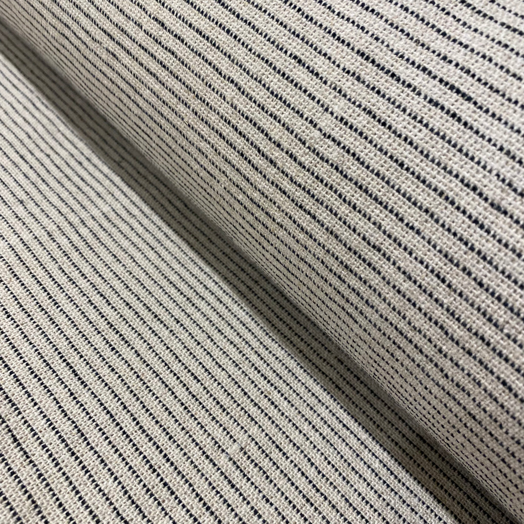 Raya Grey Striped Cotton & Linen