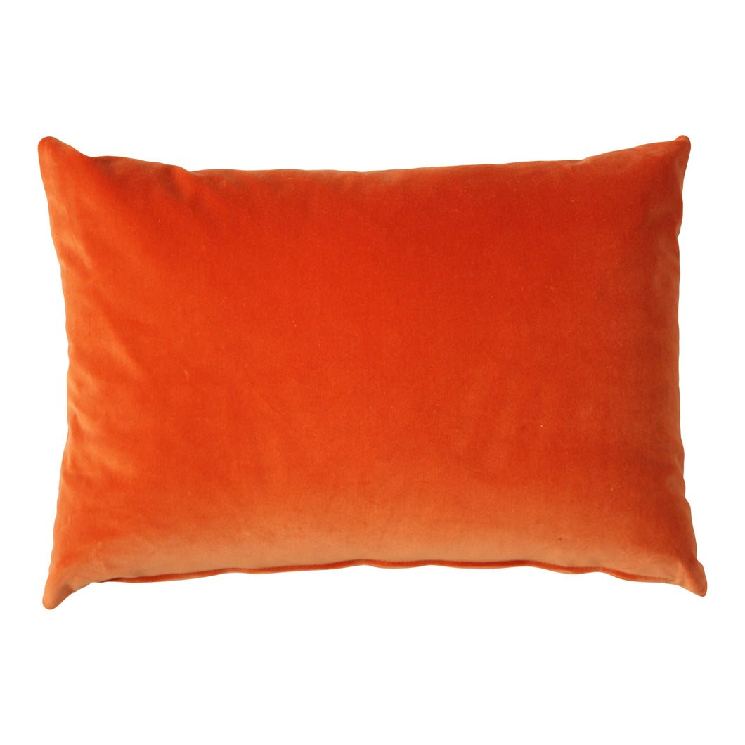 Rectangle  Tangerine Velvet Cushion