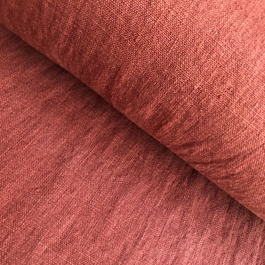 Rust Brown Washed Linen