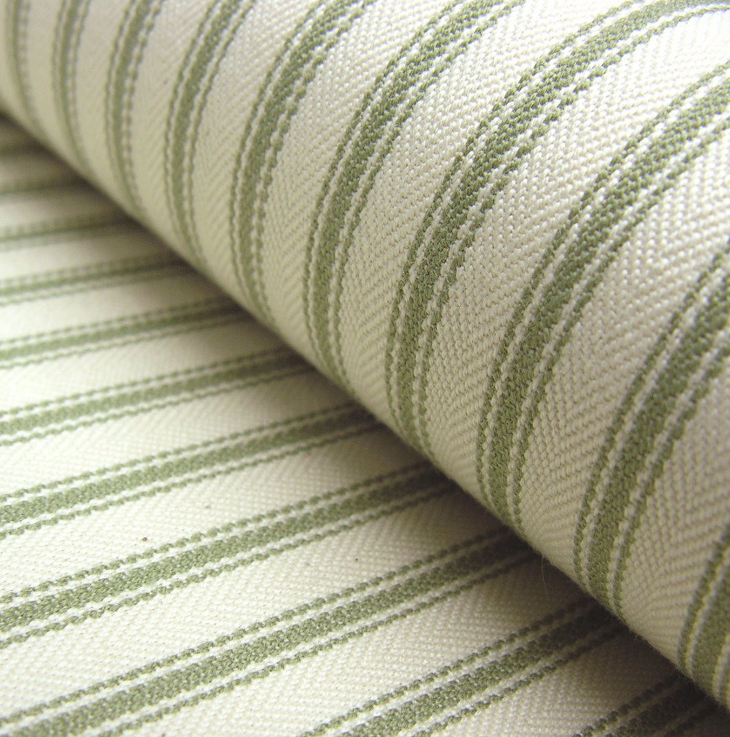 Fabric Ticking Stripe Sage