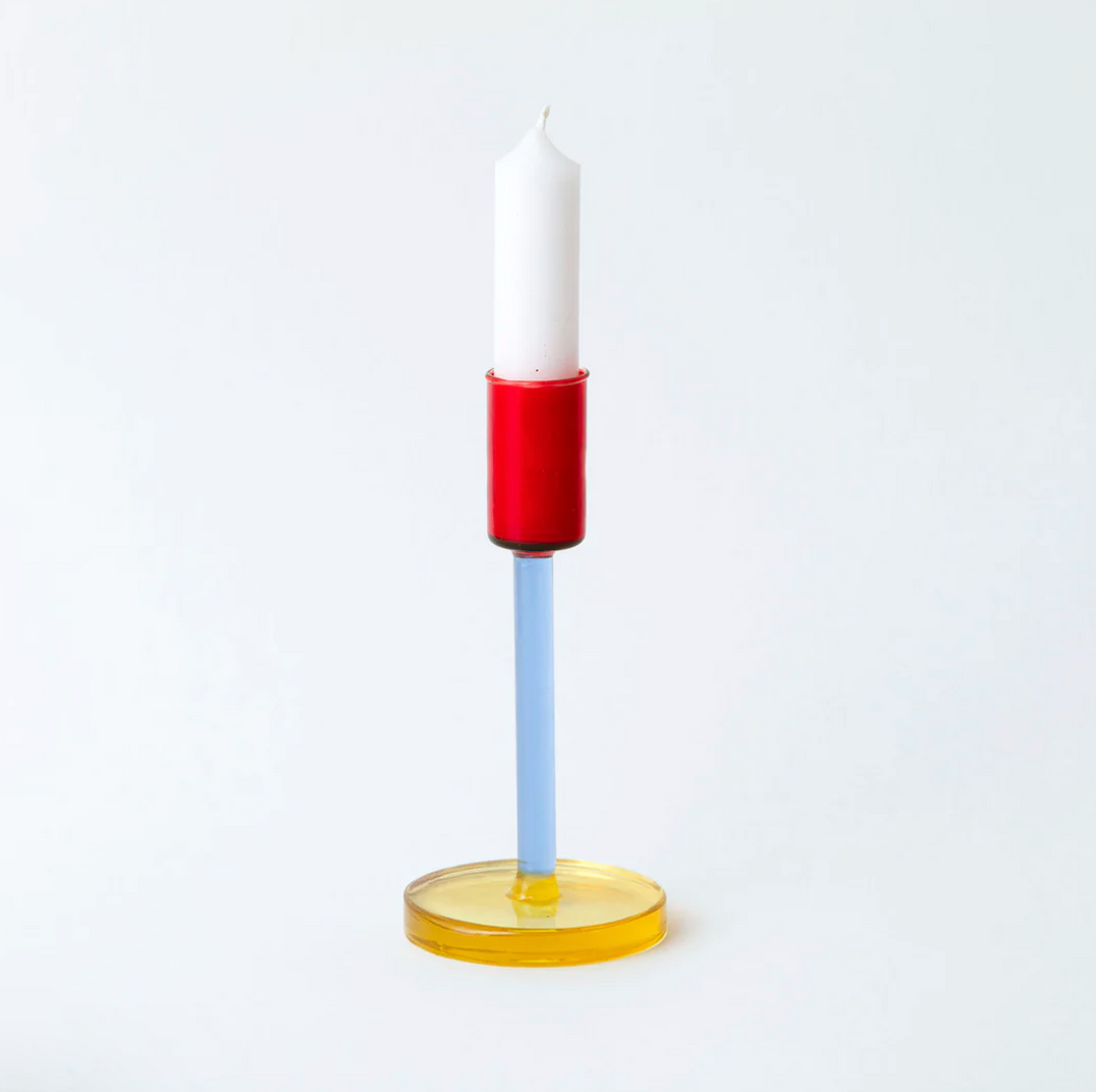 Candle Stick Large Blue & Red