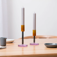 Load image into Gallery viewer, Candle Stick Small Grey &amp; Orange
