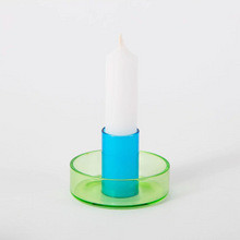 Load image into Gallery viewer, Candle Holder Green &amp; Blue
