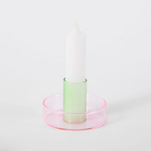 Load image into Gallery viewer, Candle Holder Pink &amp; Green

