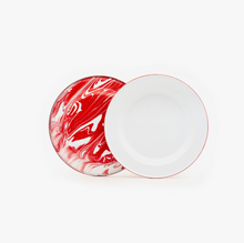 Load image into Gallery viewer, Red Marbled Enamelware
