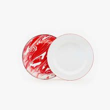 Load image into Gallery viewer, Red Marbled Enamelware
